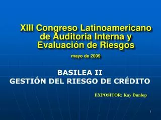 XIII Congreso Latinoamericano de Auditoria Interna y Evaluación de Riesgos mayo de 2009