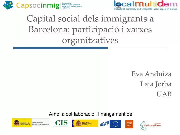 capital social dels immigrants a barcelona participaci i xarxes organitzatives