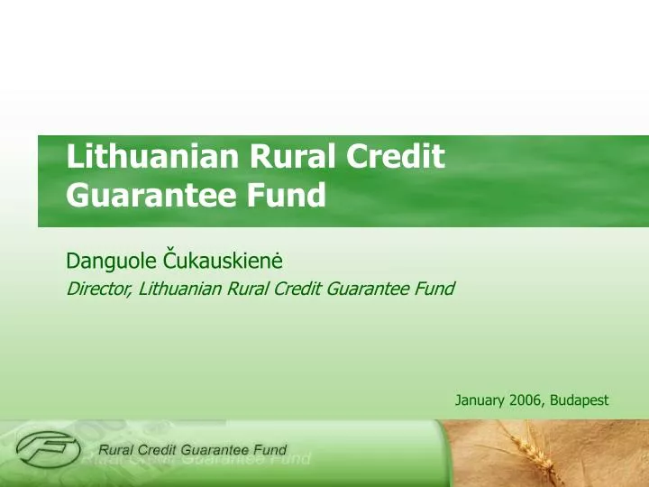 lithuanian rural credit guarantee fund
