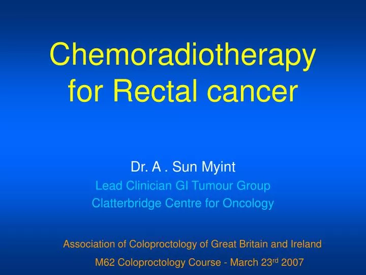 chemoradiotherapy for rectal cancer