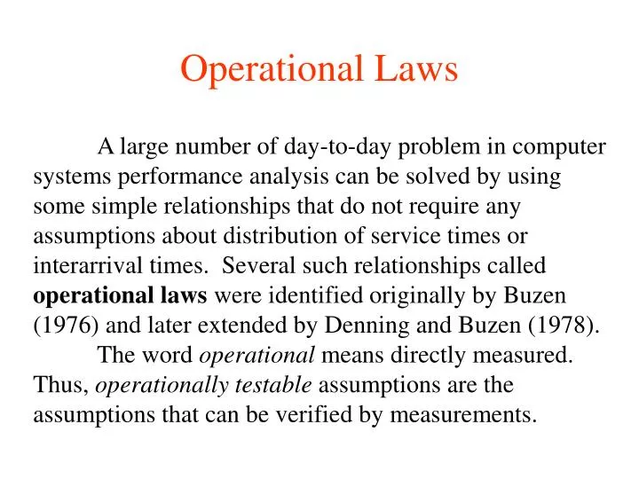 operational laws