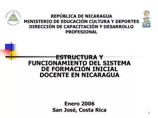 REPÚBLICA DE NICARAGUA MINISTERIO DE EDUCACIÓN CULTURA Y DEPORTES DIRECCIÓN DE CAPACITACIÓN Y DESARROLLO PROFESIONAL