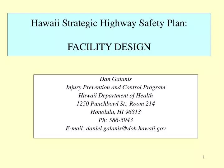 hawaii strategic highway safety plan facility design