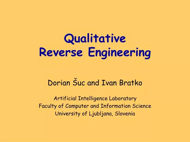 qualitative reverse engineering