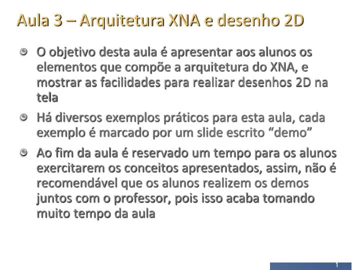 aula 3 arquitetura xna e desenho 2d