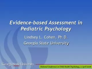 Evidence-based Assessment in Pediatric Psychology
