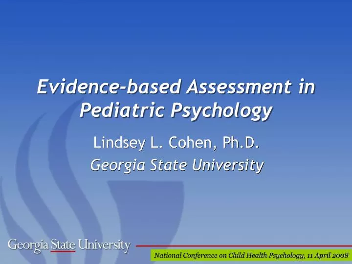 evidence based assessment in pediatric psychology
