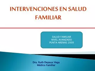 INTERVENCIONES EN SALUD FAMILIAR