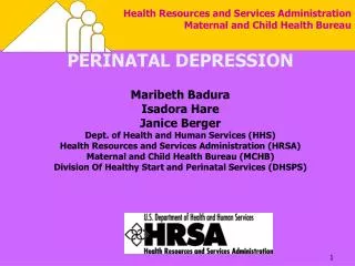 Health Resources and Services Administration Maternal and Child Health Bureau