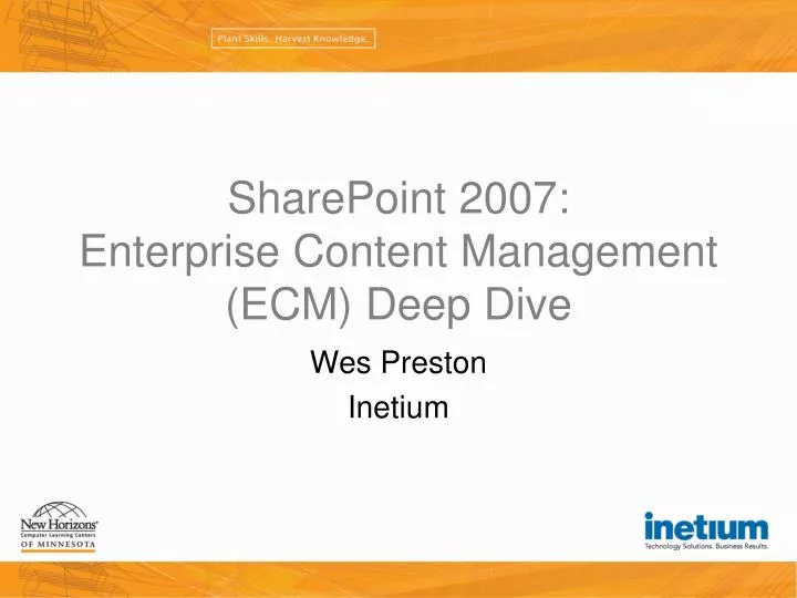 sharepoint 2007 enterprise content management ecm deep dive