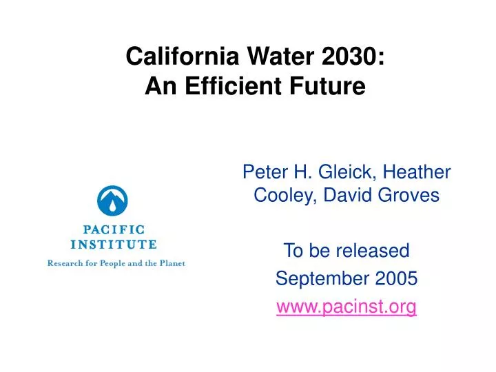 california water 2030 an efficient future