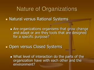 Nature of Organizations