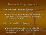 Nature of Organizations