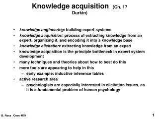 Knowledge acquisition (Ch. 17 Durkin)