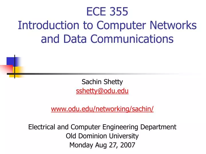 ece 355 introduction to computer networks and data communications