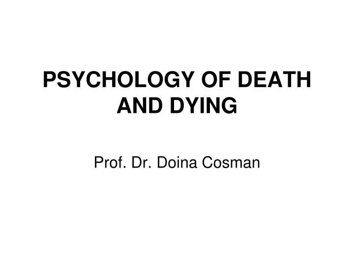 psychology of death and dying