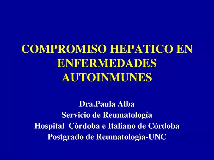 compromiso hepatico en enfermedades autoinmunes