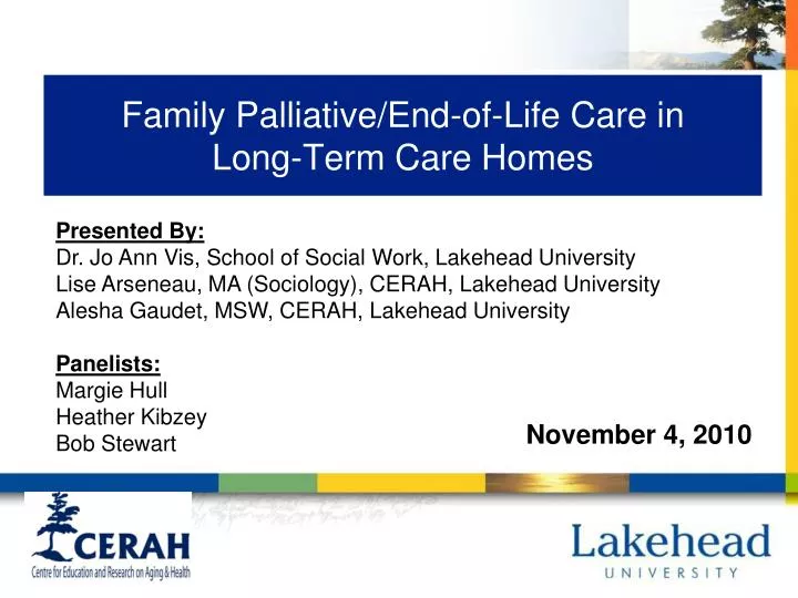 family palliative end of life care in long term care homes