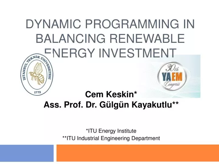 dynamic programming in balancing renewable energy investment