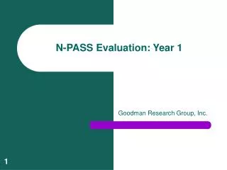 N-PASS Evaluation: Year 1