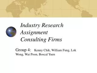Industry Research Assignment Consulting Firms