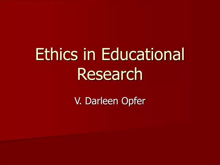 ethics in educational research