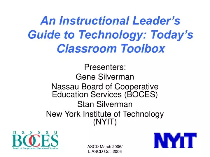 an instructional leader s guide to technology today s classroom toolbox