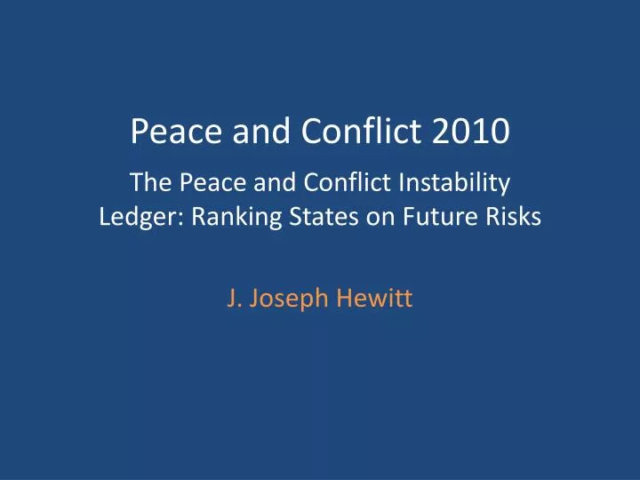 peace and conflict 2010