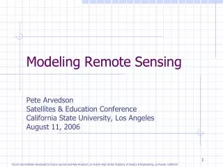 Modeling Remote Sensing