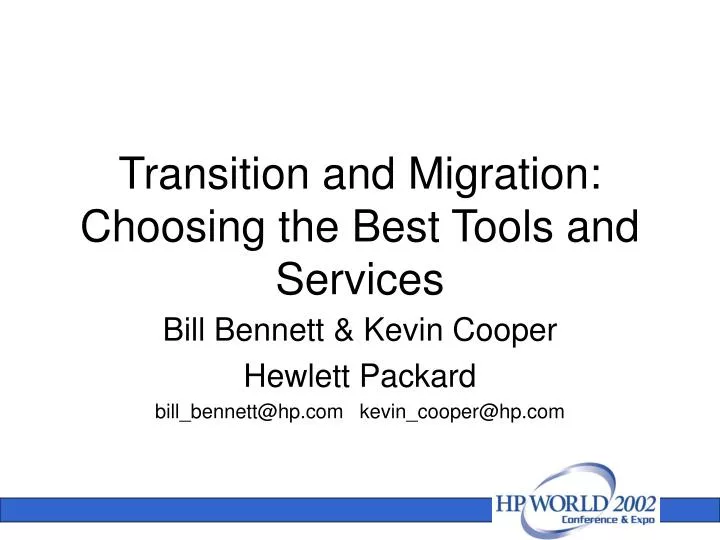 transition and migration choosing the best tools and services