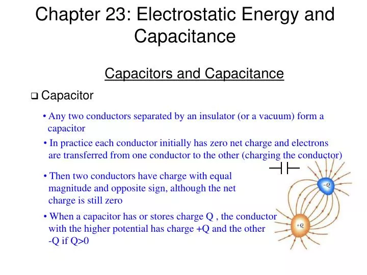 chapter 23 electrostatic energy and capacitance