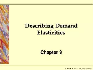 Describing Demand Elasticities