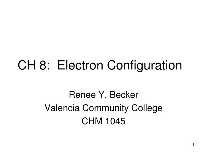 ch 8 electron configuration