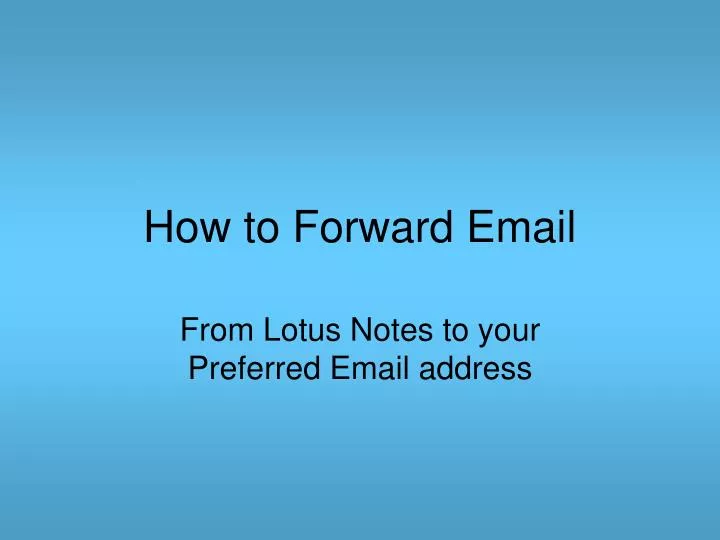 how to forward email