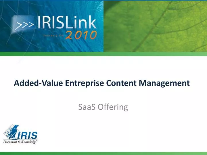 added value entreprise content management