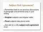 Subject-Verb Agreement?