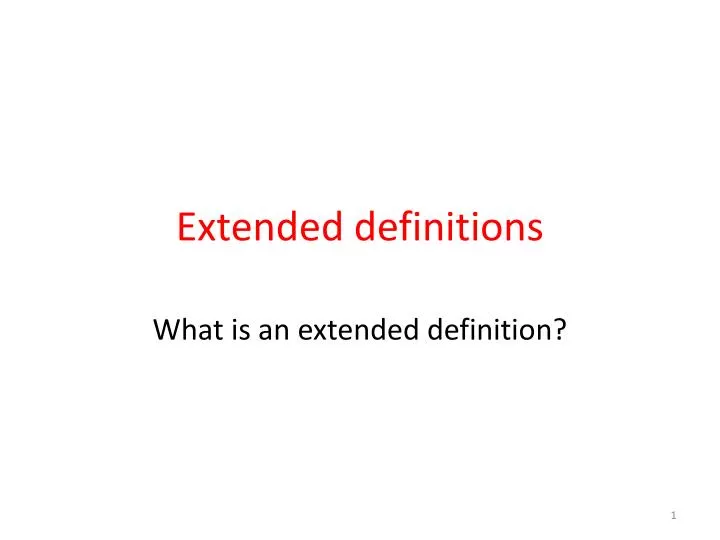 extended definitions