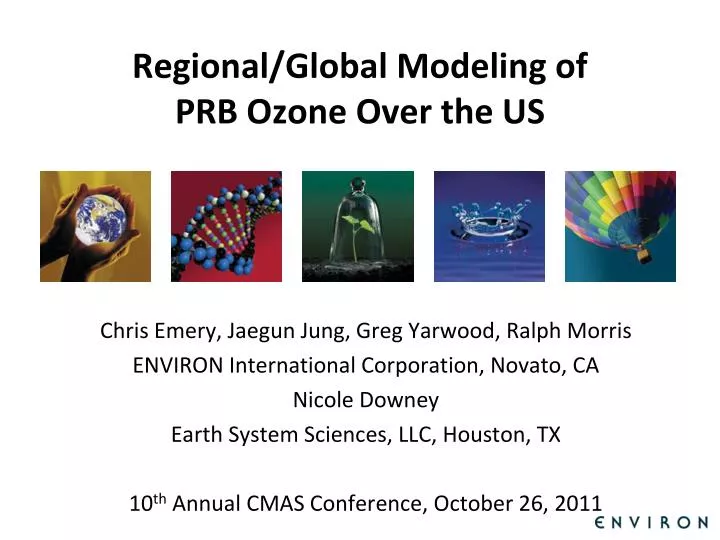 regional global modeling of prb ozone over the us