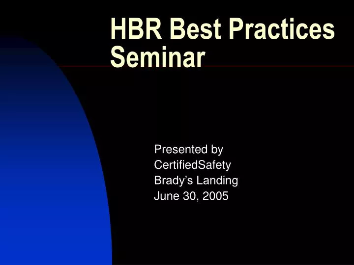 hbr best practices seminar