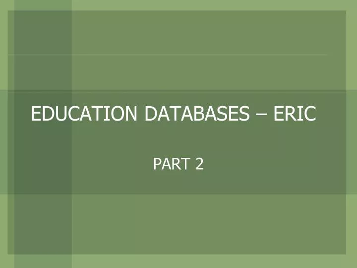 education databases eric