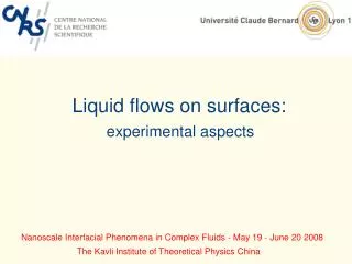 Liquid flows on surfaces: