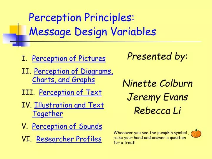 perception principles message design variables