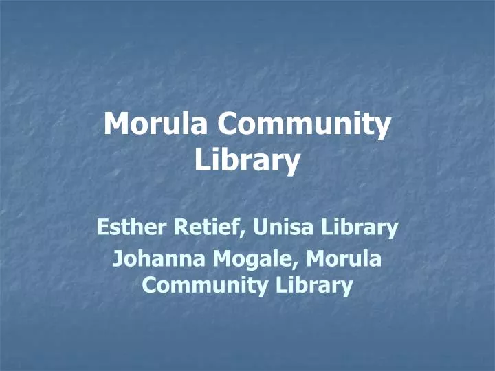 morula community library