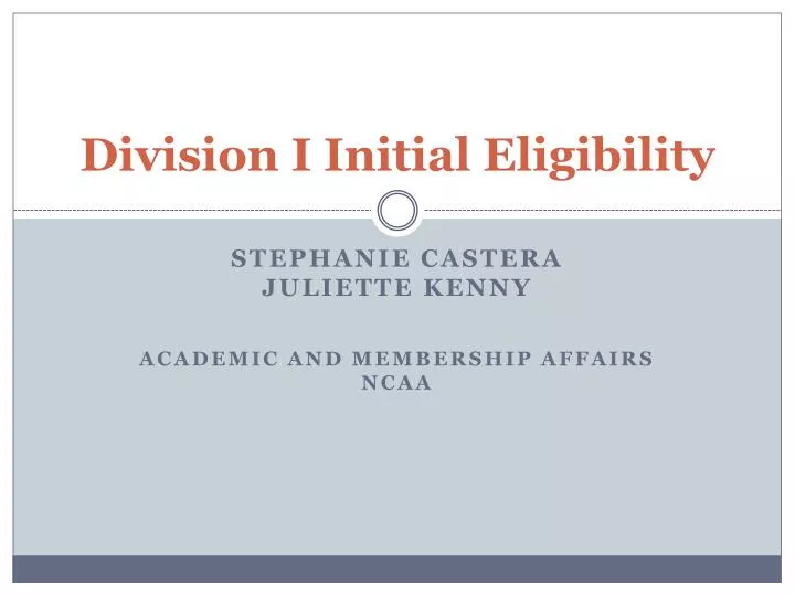 division i initial eligibility
