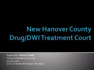 New Hanover County Drug/DWI Treatment Court