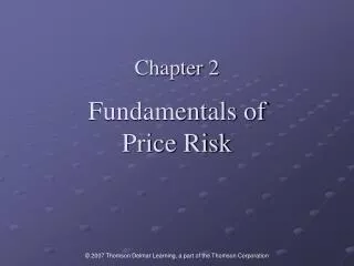 Chapter 2 Fundamentals of Price Risk