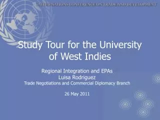 Study Tour for the University of West Indies