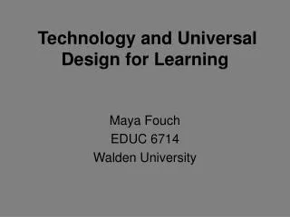 Technology and Universal Design for Learning