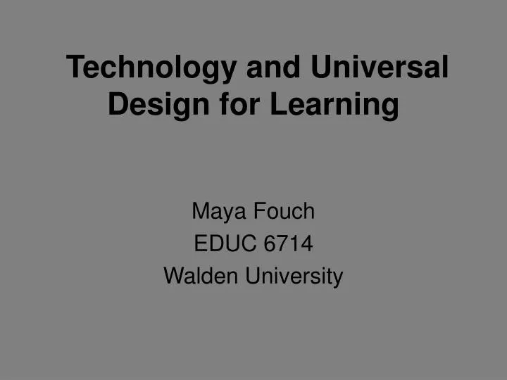 technology and universal design for learning