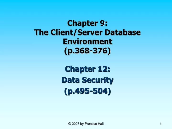 chapter 9 the client server database environment p 368 376